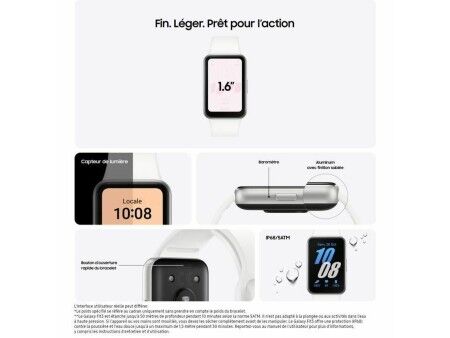 Bransoletka Aktywności Samsung Galaxy Fit3 Biały Srebrzysty 1,6"