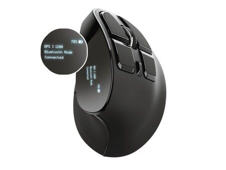 Myszka Bezprzewodowa Trust Voxx Czarny Ergonomiczny Pionowy Bluetooth Wielokrotnego ładowania