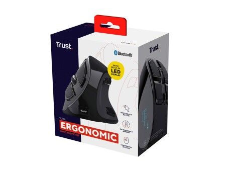 Myszka Bezprzewodowa Trust Voxx Czarny Ergonomiczny Pionowy Bluetooth Wielokrotnego ładowania