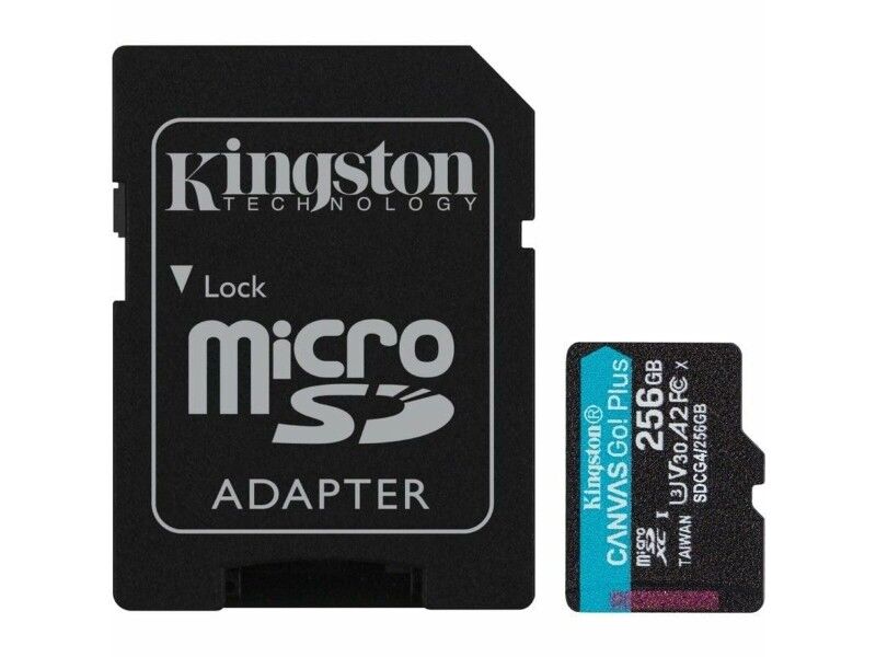 Karta Pamięci Micro-SD z Adapterem Kingston CANVAS Go! Plus 256 GB Karta Pamięci Micro-SD z Adapterem Kingston CANVAS Go! Plus 256 GB