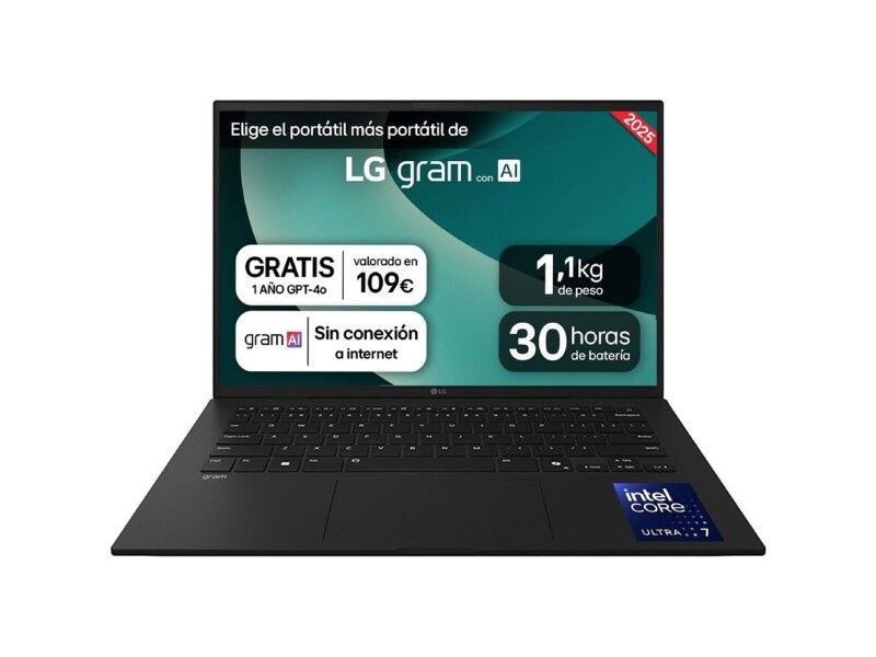 Laptop LG 14ZD90T-G.AX78B 14" intel core ultra 7 16 GB RAM 1 TB SSD Qwerty Hiszpańska