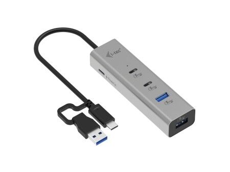 HUB USB i-Tec CAHUBMETAL2A2CPD Srebrzysty