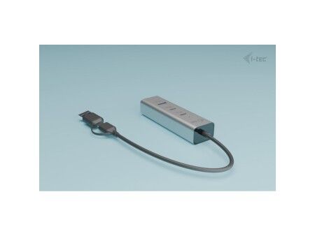 HUB USB i-Tec CAHUBMETAL2A2CPD Srebrzysty