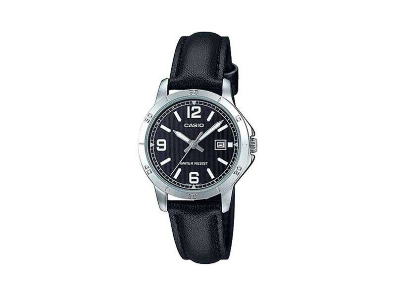 Zegarek Damski Casio LADY DATE, LEATHER - BLACK (Ø 35 mm)