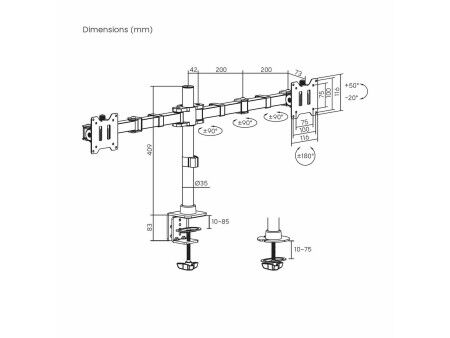 Uchwyt Stołowy do Monitora Aisens DT35TSR-359 17" 40 kg