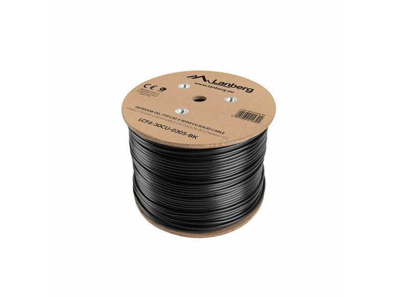 Kabel Sieciowy Sztywny FTP Kategoria 6 Lanberg LCF6-30CU-0305-BK 305 m Czarny