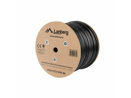 Kabel Sieciowy Sztywny UTP Kategoria 6 Lanberg LCU6-21CU-0305-BK 305 m Czarny