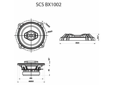 Głośniki samochodowe Sencor SCS BX1002 2 Części