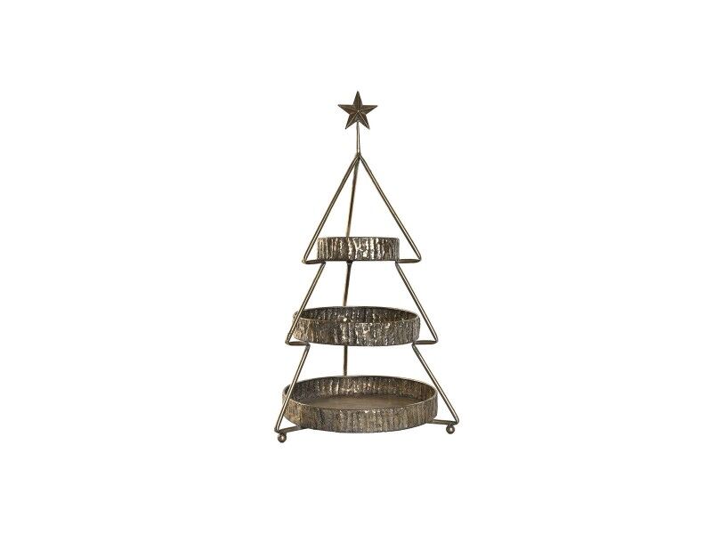 Miska na Owoce Home ESPRIT Złoty Metal 43 x 43 x 79 cm Choinka