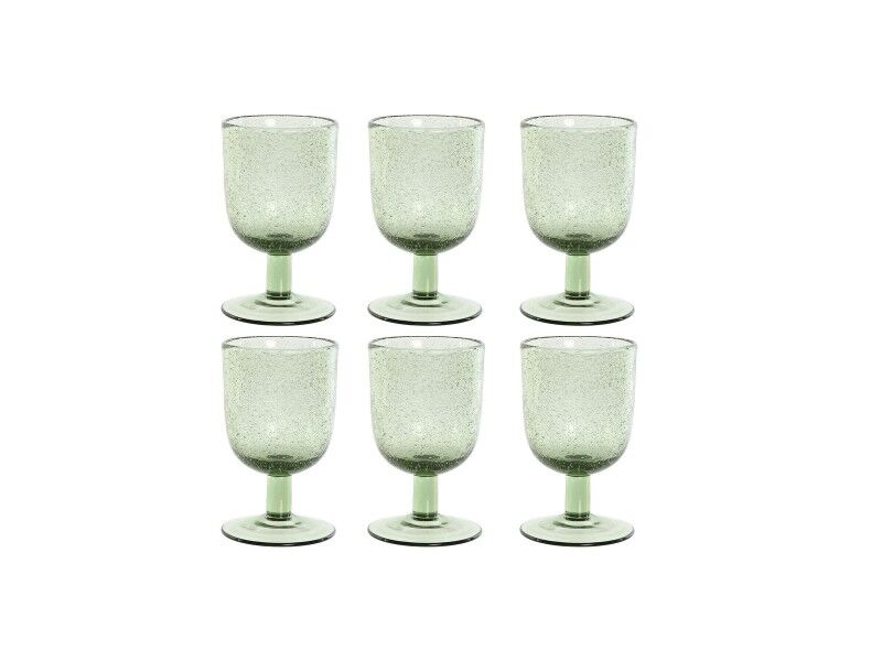 Zestaw kubków Home ESPRIT Kolor Zielony Szkło 300 ml 8 x 8 x 14 cm (6 Sztuk)