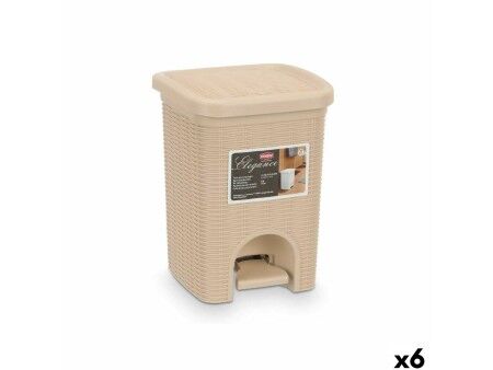 Kosz na Śmieci Stefanplast 30134 Beżowy Plastikowy 6 L (6 Sztuk)