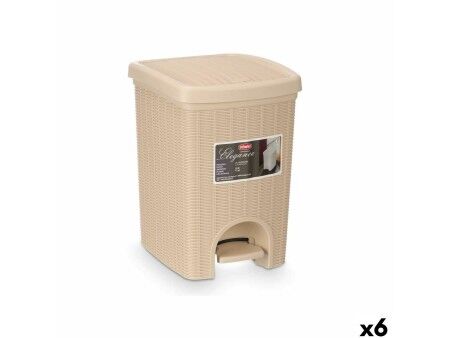 Kosz na Śmieci Stefanplast 30796 Beżowy Plastikowy 20 L (6 Sztuk)