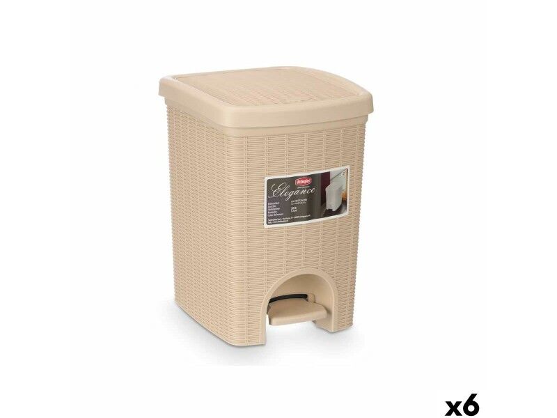 Kosz na Śmieci Stefanplast 30796 Beżowy Plastikowy 20 L (6 Sztuk)