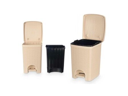 Kosz na Śmieci Stefanplast 30796 Beżowy Plastikowy 20 L (6 Sztuk)