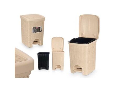 Kosz na Śmieci Stefanplast 30796 Beżowy Plastikowy 20 L (6 Sztuk)