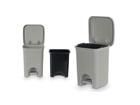 Kosz na Śmieci Stefanplast 30132 Jasnoszary Plastikowy 6 L (6 Sztuk)