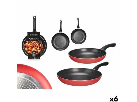 Set Patlni Kinvara 4 Czarny Czerwony Aluminium Bakelit 22,5 X 4,3 cm 26 x 4,7 cm (6 Sztuk)