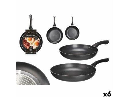 Set Patlni Kinvara 3 Czarny Aluminium Bakelit 22,5 X 4,3 cm 26,4 x 4,7 cm (6 Sztuk)