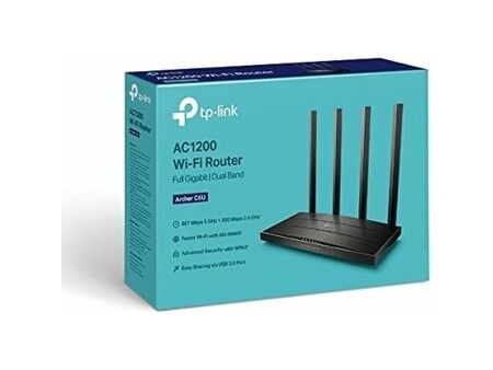 Router TP-Link Archer C6U Czarny USB USB 2.0 RJ45 Ethernet LAN Wi-Fi 5 GHz