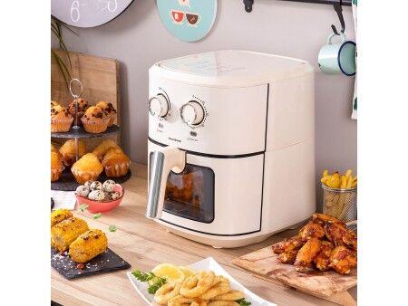 Frytkownica na gorące powietrze InnovaGoods Vynner Pro 6500 Krem 1700 W 6,5 L Stal nierdzewna