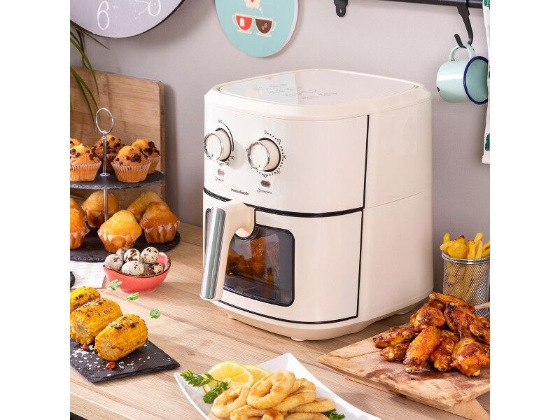 Frytkownica na gorące powietrze InnovaGoods Vynner Pro 6500 Krem 1700 W 6,5 L Stal nierdzewna