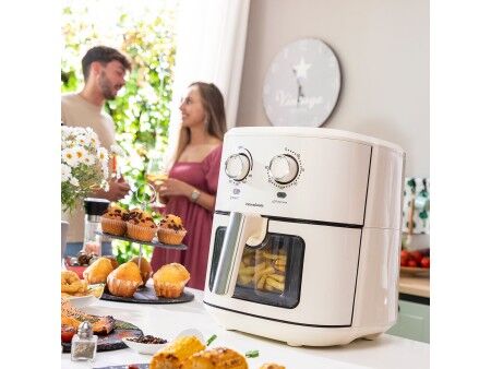 Frytkownica na gorące powietrze InnovaGoods Vynner Pro 6500 Krem 1700 W 6,5 L Stal nierdzewna