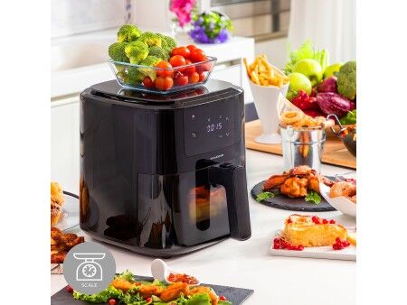 Frytkownica na gorące powietrze z wagą InnovaGoods Fryinn Balance 5000 Czarny 1500 W 5 L Stal nierdzewna