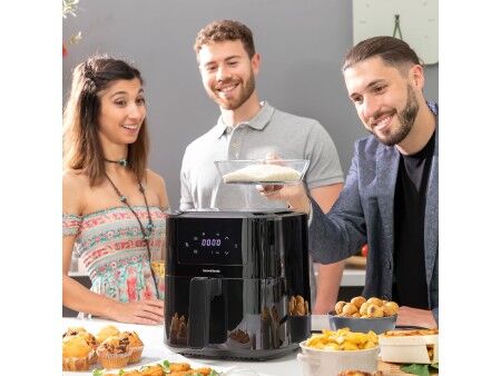 Frytkownica na gorące powietrze z wagą InnovaGoods Fryinn Balance 5000 Czarny 1500 W 5 L Stal nierdzewna
