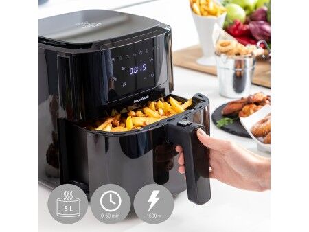 Frytkownica na gorące powietrze z wagą InnovaGoods Fryinn Balance 5000 Czarny 1500 W 5 L Stal nierdzewna