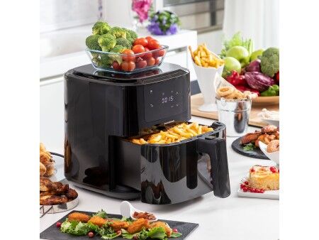 Frytkownica na gorące powietrze z wagą InnovaGoods Fryinn Balance 5000 Czarny 1500 W 5 L Stal nierdzewna