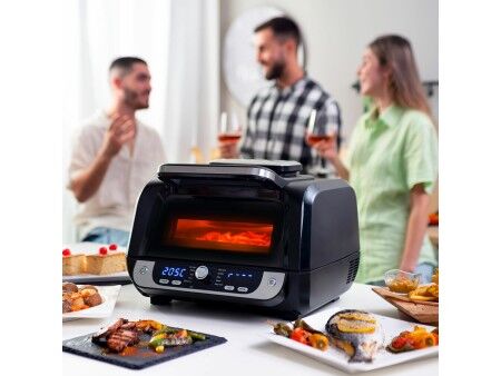 Frytkownica na gorące powietrze z grillem, akcesoriami i książką kucharską InnovaGoods Fryinn 12-in-1 6000 Czarny Stal 3400 W 6 