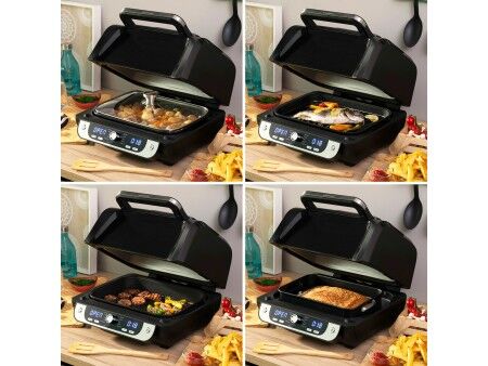 Frytkownica na gorące powietrze z grillem, akcesoriami i książką kucharską InnovaGoods Fryinn 12-in-1 6000 Czarny Stal 3400 W 6 