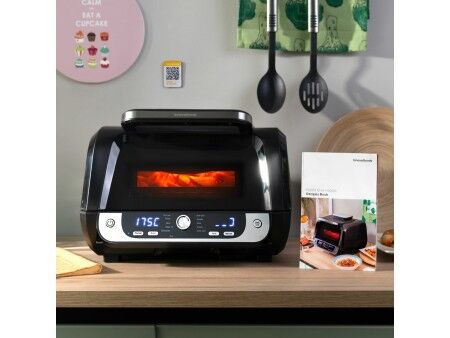 Frytkownica na gorące powietrze z grillem, akcesoriami i książką kucharską InnovaGoods Fryinn 12-in-1 6000 Czarny Stal 3400 W 6 