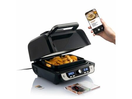Frytkownica na gorące powietrze z grillem, akcesoriami i książką kucharską InnovaGoods Fryinn 12-in-1 6000 Czarny Stal 3400 W 6 