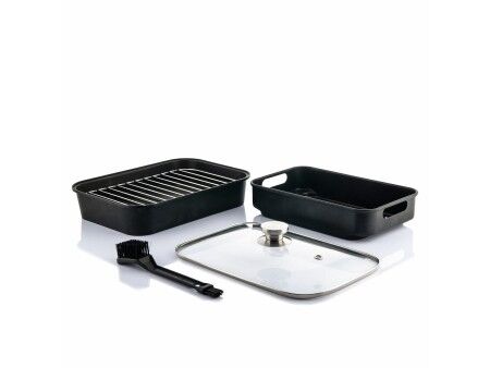 Frytkownica na gorące powietrze z grillem, akcesoriami i książką kucharską InnovaGoods Fryinn 12-in-1 6000 Czarny Stal 3400 W 6 