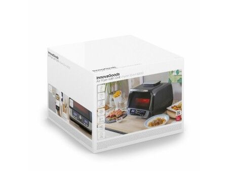 Frytkownica na gorące powietrze z grillem, akcesoriami i książką kucharską InnovaGoods Fryinn 12-in-1 6000 Czarny Stal 3400 W 6 