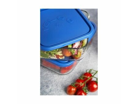Pojemnik na Lunch Borgonovo Kwadratowy Niebieski 1,8 L 18,5 x 18,5 x 7,4 cm (12 Sztuk)