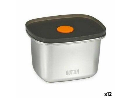 Hermetyczne pudełko na lunch Quttin Stal nierdzewna Prostokątny 450 ml 11,6 x 9,4 x 7 cm (12 Sztuk)