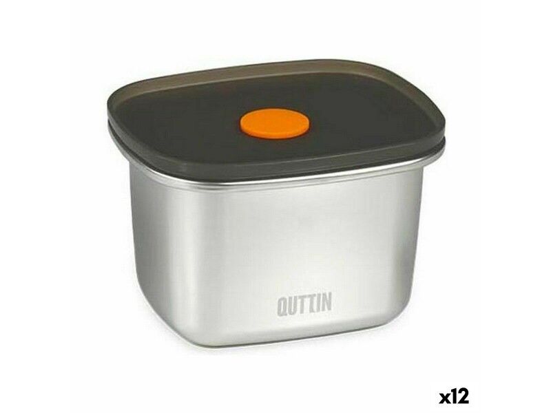 Hermetyczne pudełko na lunch Quttin Stal nierdzewna Prostokątny 450 ml 11,6 x 9,4 x 7 cm (12 Sztuk)