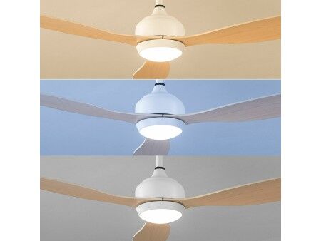 Wentylator sufitowy z oświetleniem LED i 3 łopatkami z ABS Wuled InnovaGoods Drewno 36 W 52" Ø132 cm