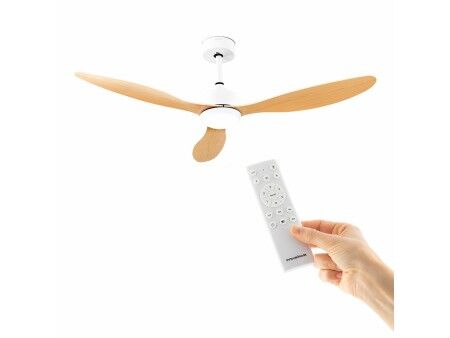Wentylator sufitowy z oświetleniem LED i 3 łopatkami z ABS Wuled InnovaGoods Drewno 36 W 52" Ø132 cm