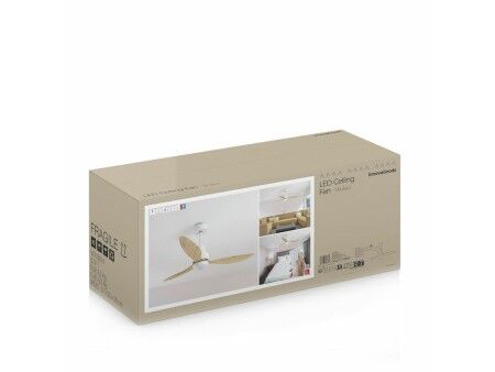 Wentylator sufitowy z oświetleniem LED i 3 łopatkami z ABS Wuled InnovaGoods Drewno 36 W 52" Ø132 cm