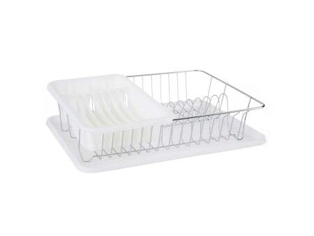 Ociekacz do Naczyń Biały Metal Plastikowy 43,5 x 11 x 33,5 cm (4 Sztuk)