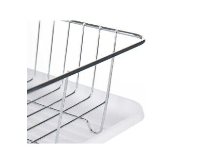 Ociekacz do Naczyń Biały Metal Plastikowy 43,5 x 11 x 33,5 cm (4 Sztuk)