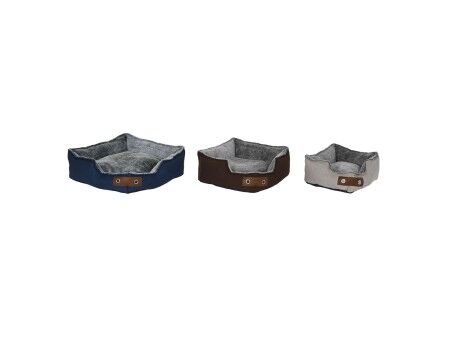 Łóżko dla zwierząt domowych DKD Home Decor Brązowy Beżowy Granatowy 60 x 60 x 20 cm