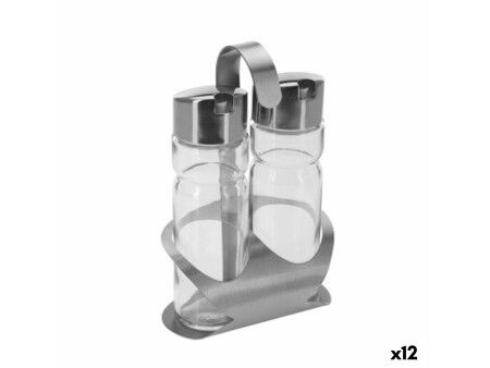 Zestaw do Przypraw Przezroczysty Srebrzysty 12 x 8 x 19 cm (12 Sztuk)