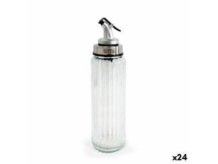 Buteleczka na oliwę Quttin OTTICO Przezroczysty Srebrzysty Szkło 0,5 L 6 x 6 x 30,5 cm (24 Sztuk)