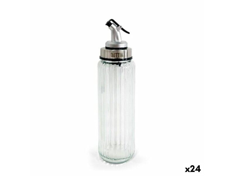 Buteleczka na oliwę Quttin OTTICO Przezroczysty Srebrzysty Szkło 0,5 L 6 x 6 x 30,5 cm (24 Sztuk)