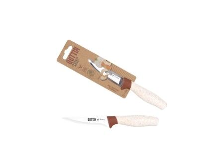 Nóż Obierak Quttin Terra Brązowy Srebrzysty Stal nierdzewna 9 cm (48 Sztuk)