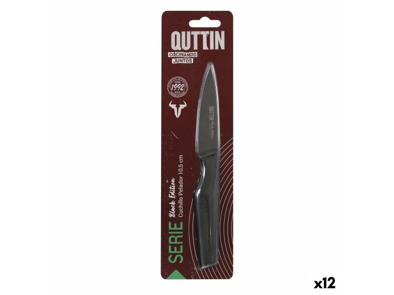 Nóż Obierak Quttin Black Stal nierdzewna 9 cm (12 Sztuk)